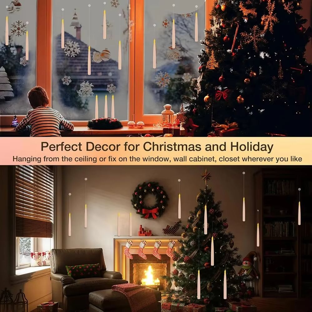LED Floating Candles With Remote Magic Wand  Flameless Flickering Lights For Wedding  Holiday Decor 4