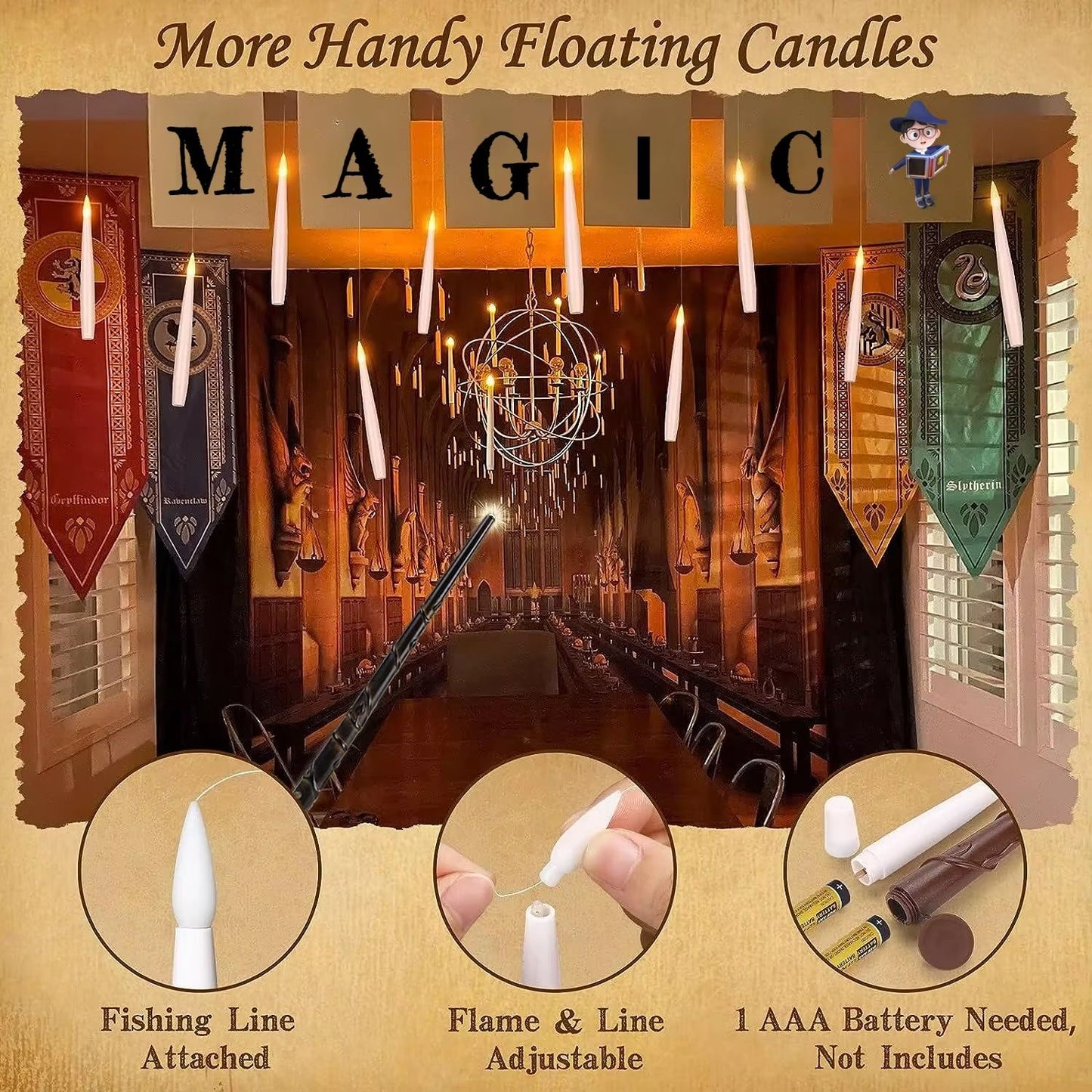 LED Floating Candles With Remote Magic Wand  Flameless Flickering Lights For Wedding  Holiday Decor 5