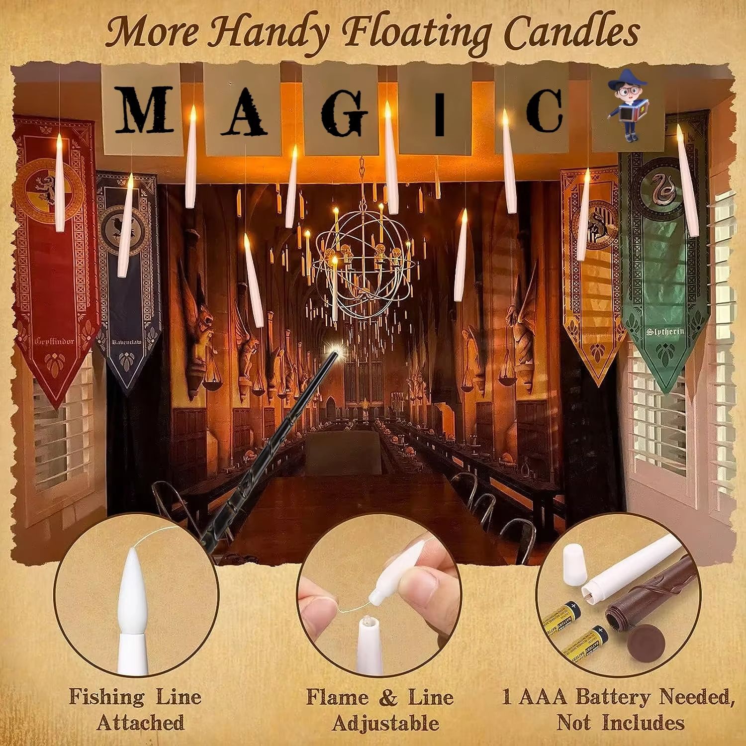 LED Floating Candles With Remote Magic Wand  Flameless Flickering Lights For Wedding  Holiday Decor 5