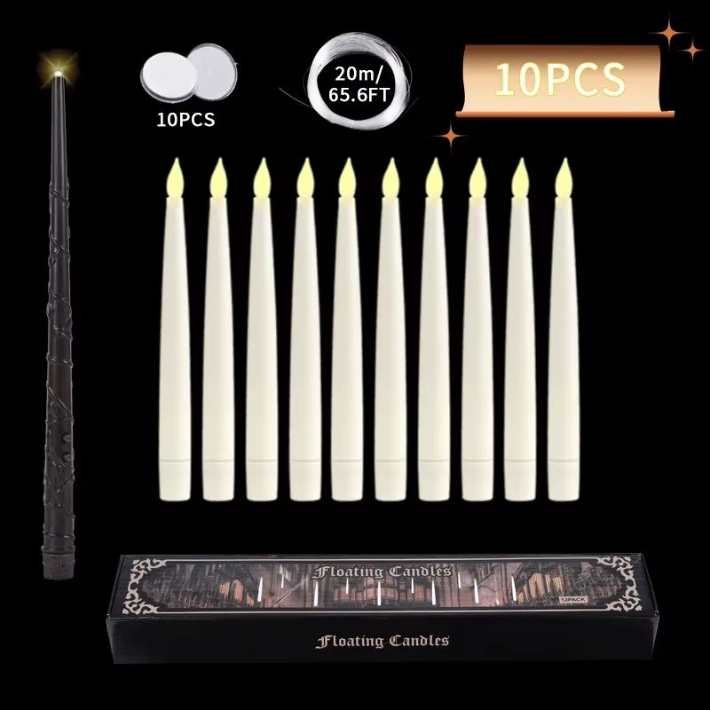 LED Floating Candles With Remote Magic Wand  Flameless Flickering Lights For Wedding  Holiday Decor 7