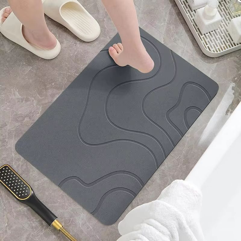 QuickDry Diatomite Stone Bath Mat  Super Absorbent NonSlip Shower Rug For Bathroom  Entryway 1
