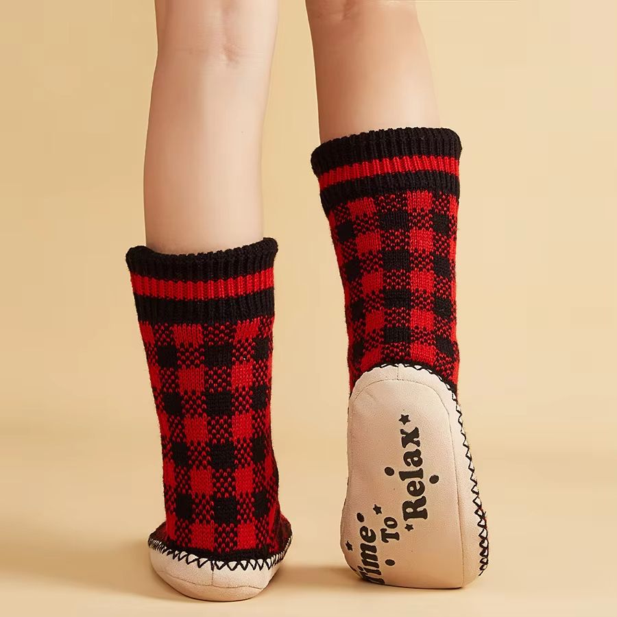 Mens Plush Indoor Slippers Socks  Warm NonSlip House Shoes For Winter Comfort 5