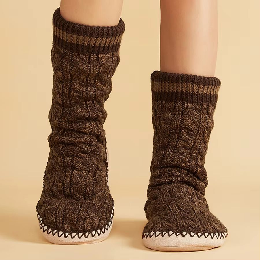 Mens Plush Indoor Slippers Socks  Warm NonSlip House Shoes For Winter Comfort 8