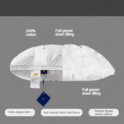 Luxury Goose Down Pillow  95 White Goose Down With Cotton Cover For HotelQuality Sleep 2