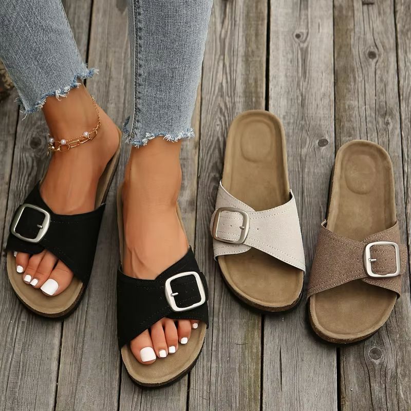 Womens Flat Sandals  NonSlip Summer Flip Flops With Buckle Strap Sizes 3543 2