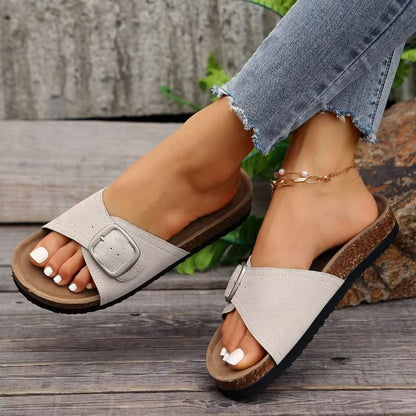 Womens Flat Sandals  NonSlip Summer Flip Flops With Buckle Strap Sizes 3543 3