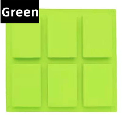 6 Cavities Silicone Soap Mold for DIY Soap Making, Rectangle Bakeware, Chocolate Mousse and Ice Cream Mould Tools
