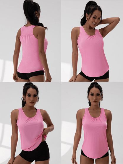 Womens V Neck Sleeveless Yoga Top Loose Fit Workout Tank for Gym and Running