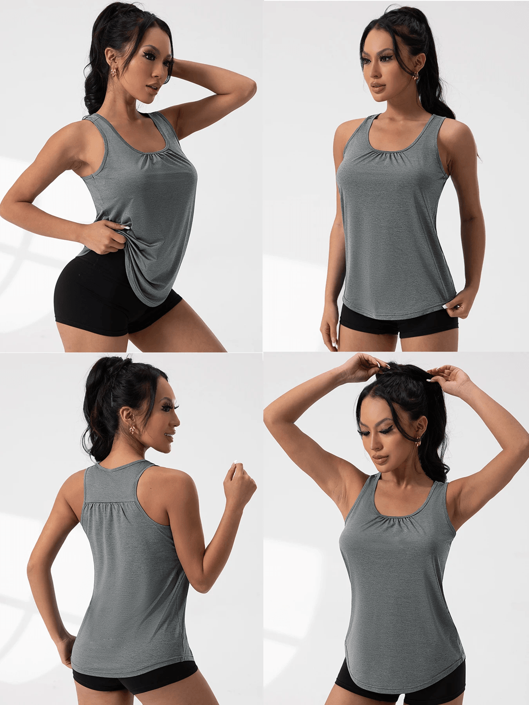 Womens V Neck Sleeveless Yoga Top Loose Fit Workout Tank For Gym And Running 2
