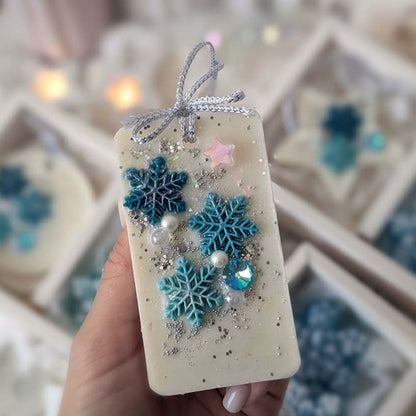 6 Holes Soy Candles Aroma Wax Tablets Mould, Silicone Mold for Handmade Wax Tablets, Soap Making Christmas New Year Gift