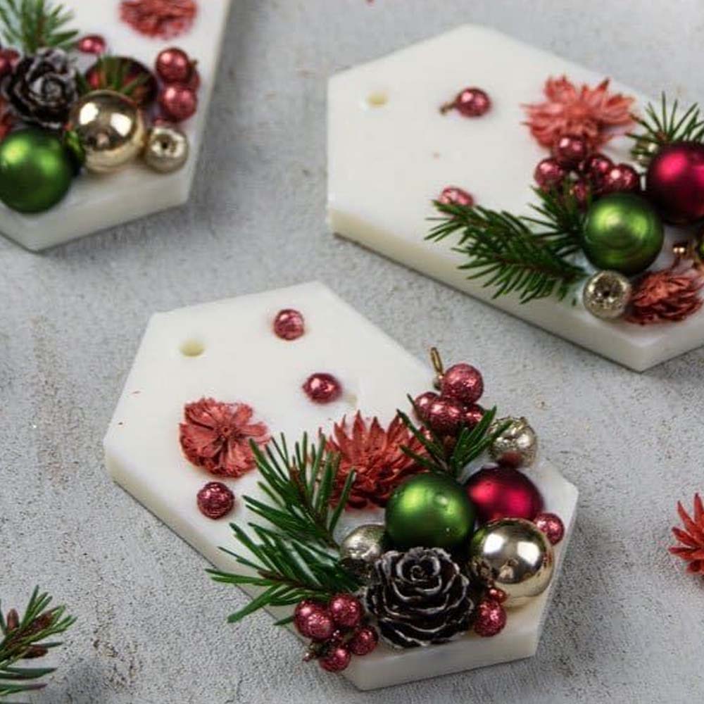 6 Holes Soy Candles Aroma Wax Tablets Mould, Silicone Mold for Handmade Wax Tablets, Soap Making Christmas New Year Gift