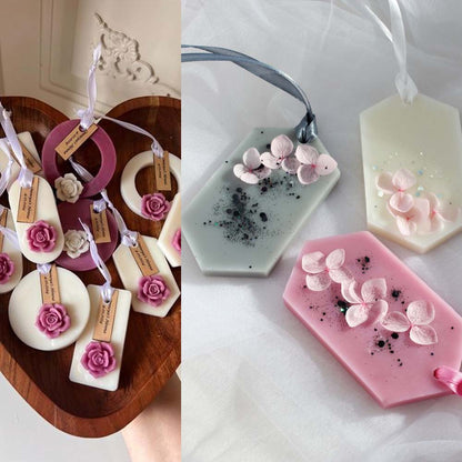 6 Holes Soy Candles Aroma Wax Tablets Mould, Silicone Mold for Handmade Wax Tablets, Soap Making Christmas New Year Gift