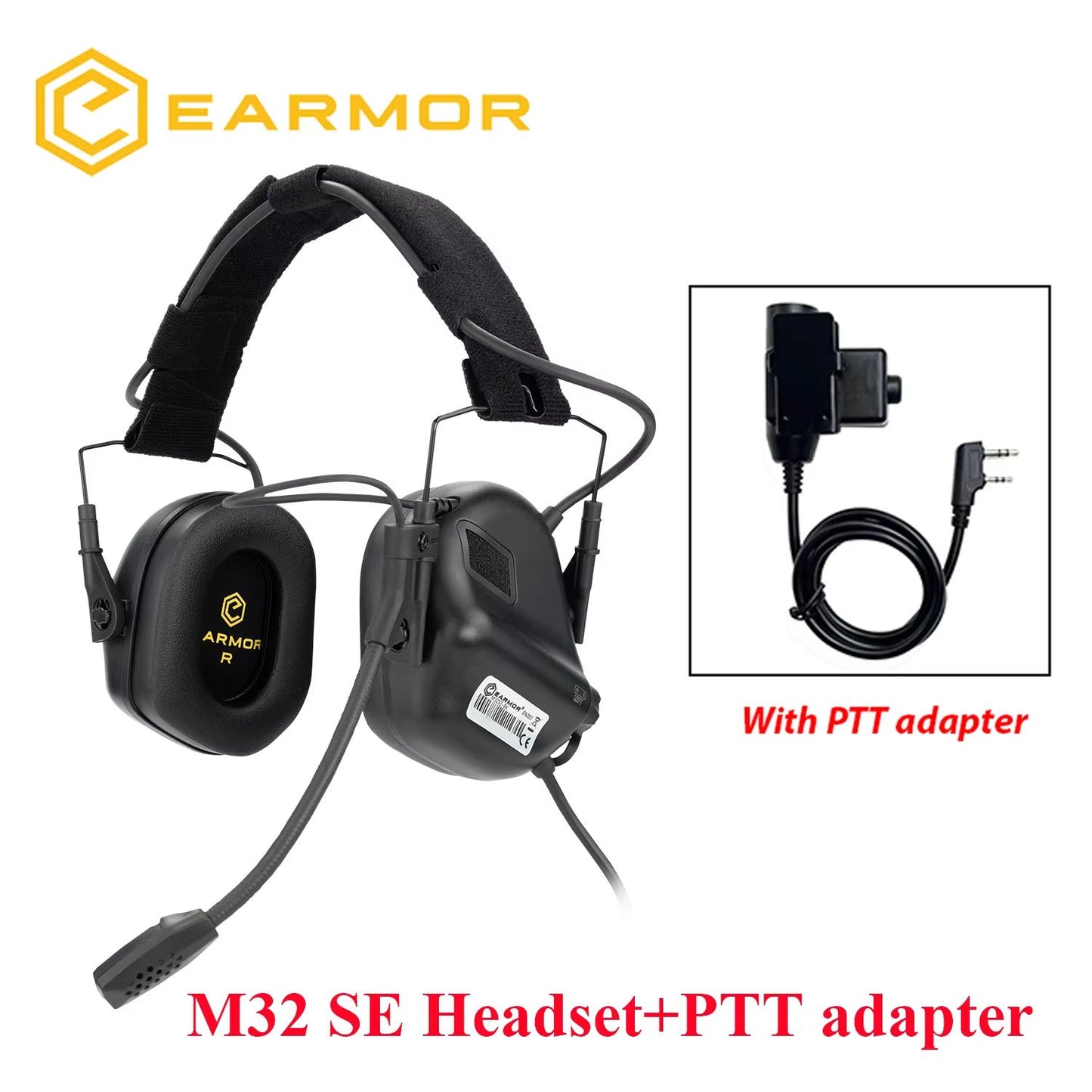 EARMOR M32 MOD4SE Tactical Shooting Earmuffs  Noise Reduction Headset With Helmet ARC Rail  Kenwood 12