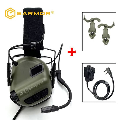 EARMOR M32 MOD4SE Tactical Shooting Earmuffs  Noise Reduction Headset With Helmet ARC Rail  Kenwood 7