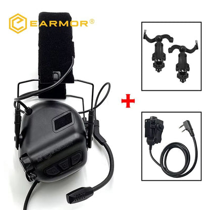 EARMOR M32 MOD4SE Tactical Shooting Earmuffs  Noise Reduction Headset With Helmet ARC Rail  Kenwood 8