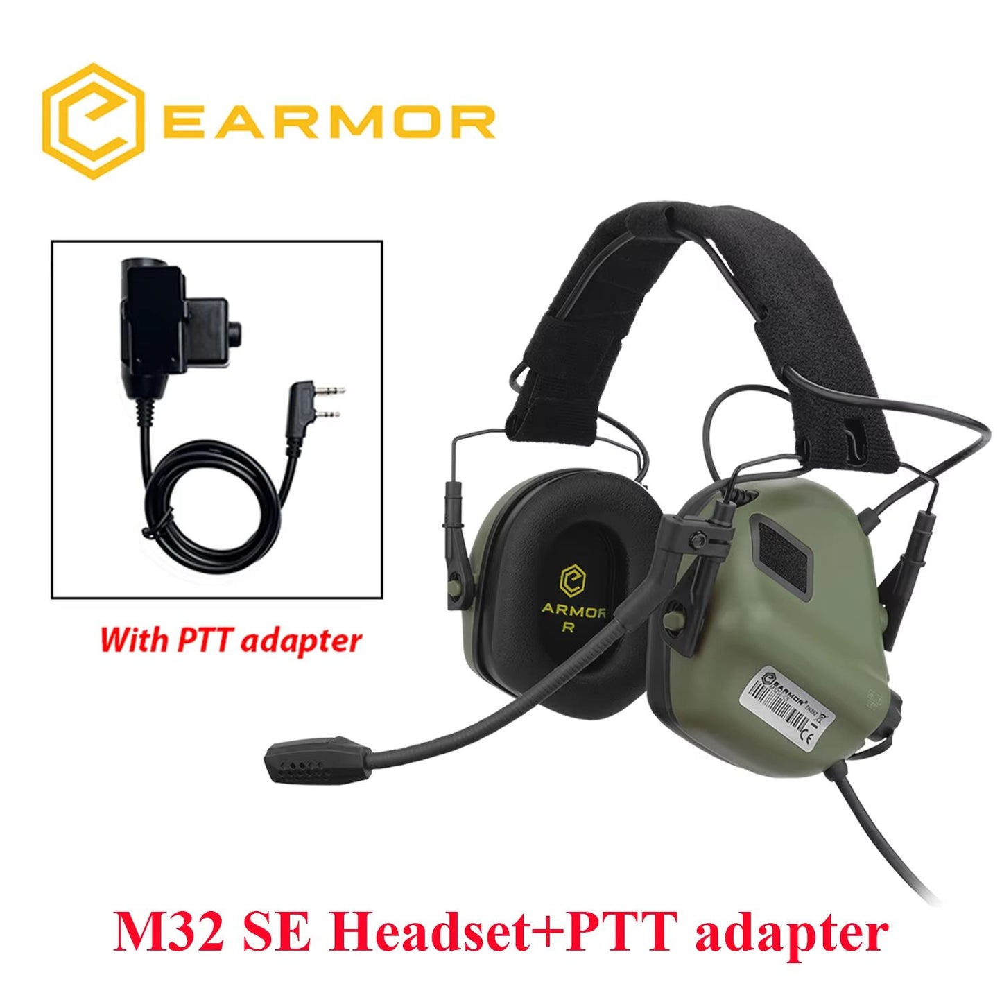 EARMOR M32 MOD4SE Tactical Shooting Earmuffs  Noise Reduction Headset With Helmet ARC Rail  Kenwood 14