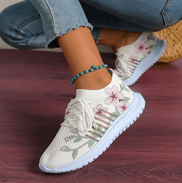 Womens Slip On Breathable Sneakers With Thick Sole Knitted Walking Shoes 2