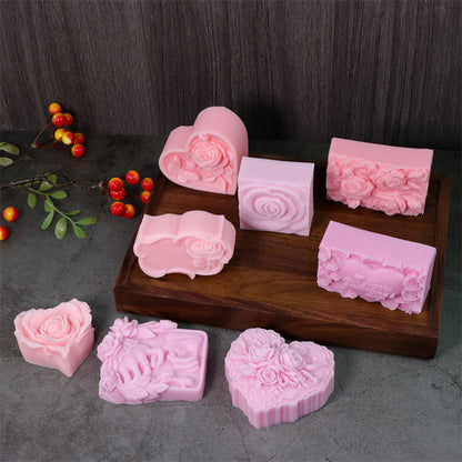 3D Love Rose Silicone Soap Molds, IHeart Rose Candle Mold, DIY Wedding Valentines Day Silicone Craft Mold