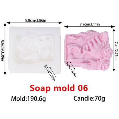 3D Love Rose Silicone Soap Molds, IHeart Rose Candle Mold, DIY Wedding Valentines Day Silicone Craft Mold