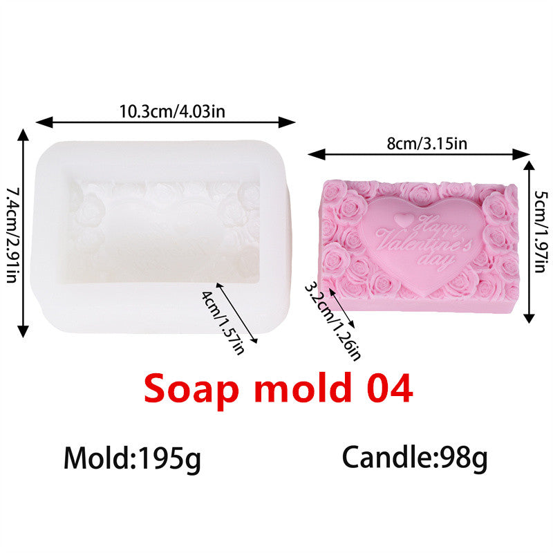 3D Love Rose Silicone Soap Molds, IHeart Rose Candle Mold, DIY Wedding Valentines Day Silicone Craft Mold
