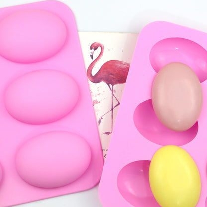 DIY Handmade Soap Mold Oval Rectangle, 6 Cavity Silicone Molds for Soap Making, Baking Pudding Chocolate Crafts Tray