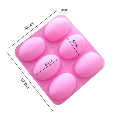 DIY Handmade Soap Mold Oval Rectangle 6 Cavity Silicone Molds For Soap Making Baking Pudding Chocol 3