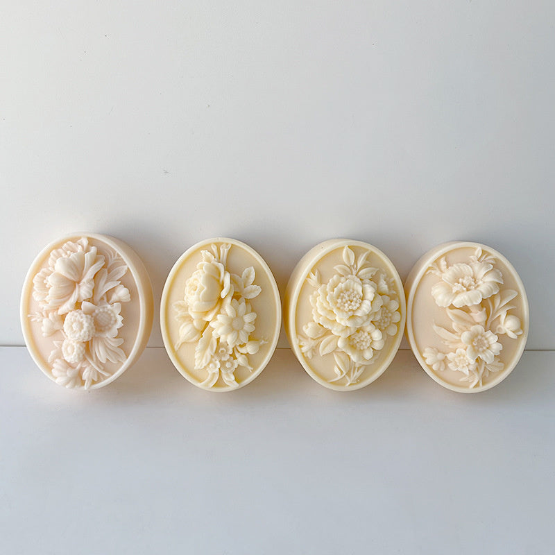 Morning Glory Relief Resin Plaster Mould, Peony Flower Soap Silicone Mold, Plant Fondant Chocolate Mousse Cake Molds