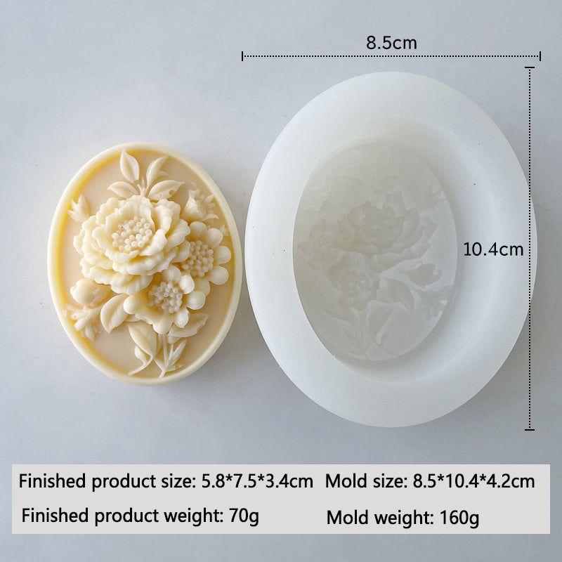Morning Glory Relief Resin Plaster Mould, Peony Flower Soap Silicone Mold, Plant Fondant Chocolate Mousse Cake Molds