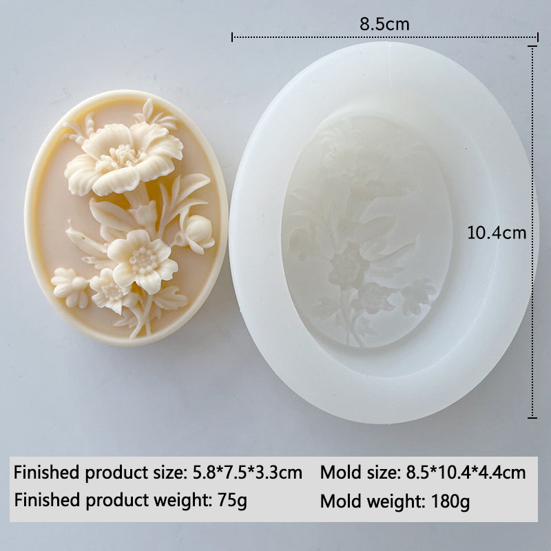 Morning Glory Relief Resin Plaster Mould, Peony Flower Soap Silicone Mold, Plant Fondant Chocolate Mousse Cake Molds