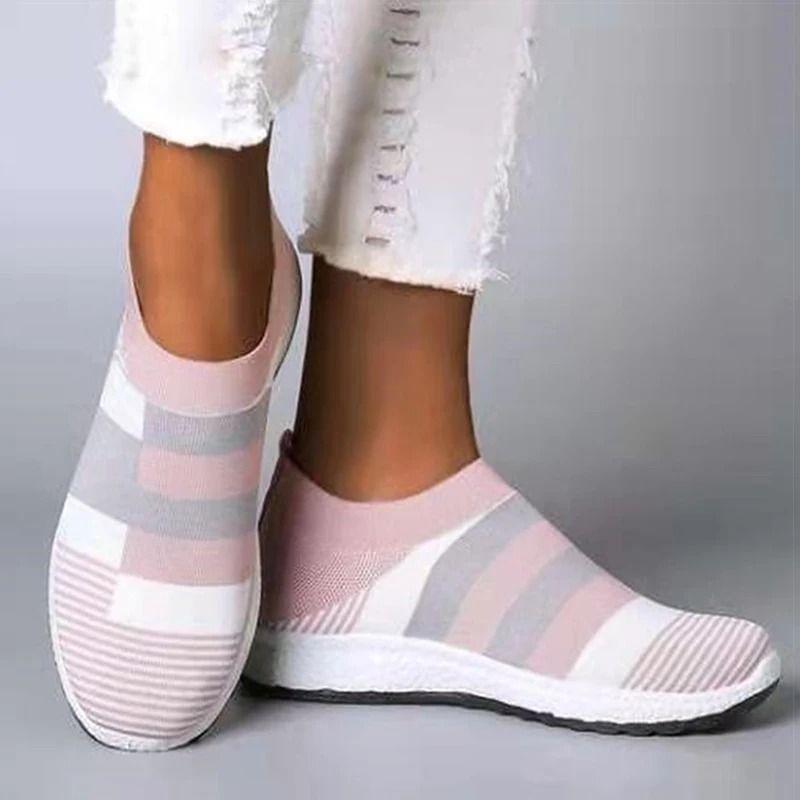 Women Knit Sneakers Casual Flat Shoes Lightweight Comfort Vulcanized Shoes 0