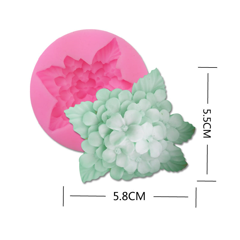 Hydrangea Flower Silicone Soap Molds for Soap Making, Handmade Resin Form Mould, DIY Fondant Cake Decorating Tools