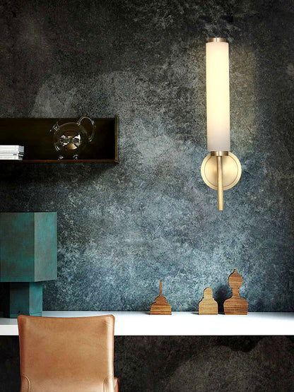 Modern Marble Wall Light with Copper Finish, Creative E14 Sconce for Living Room, Bedroom, Study Home Decor