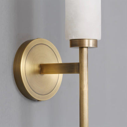 Modern Marble Wall Light with Copper Finish, Creative E14 Sconce for Living Room, Bedroom, Study Home Decor