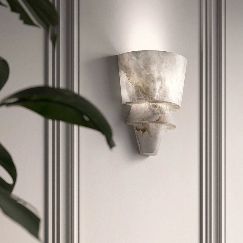 Modern Luxury Spanish Marble Wall Lamp, Creative LED Wall Light for Bedroom, Living Room, Bathroom, Corridor, Villa