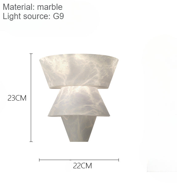 Modern Luxury Spanish Marble Wall Lamp, Creative LED Wall Light for Bedroom, Living Room, Bathroom, Corridor, Villa