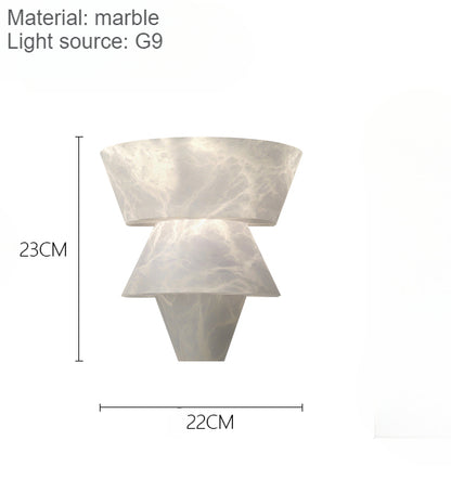 Modern Luxury Spanish Marble Wall Lamp, Creative LED Wall Light for Bedroom, Living Room, Bathroom, Corridor, Villa