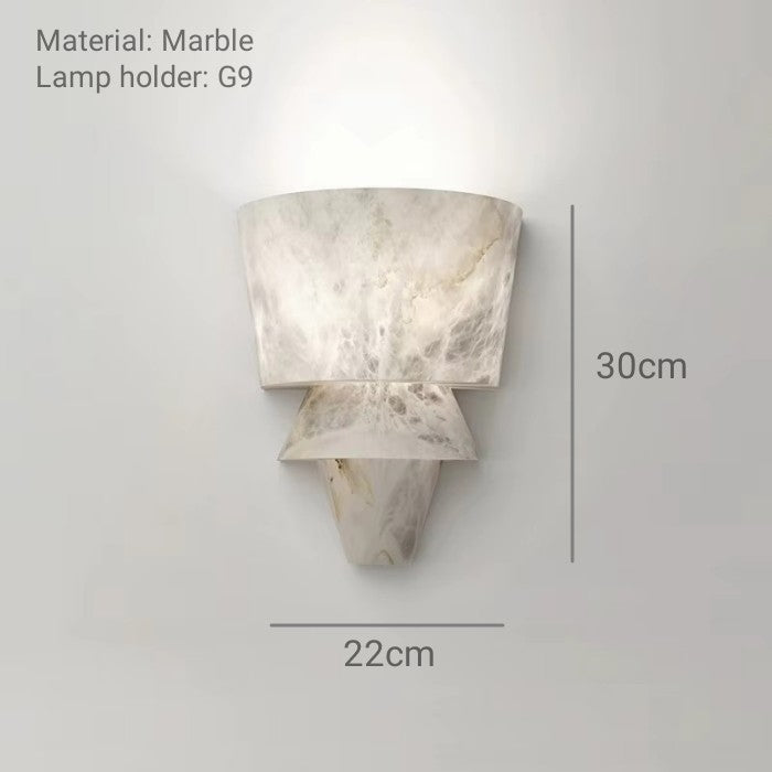 Modern Luxury Spanish Marble Wall Lamp, Creative LED Wall Light for Bedroom, Living Room, Bathroom, Corridor, Villa
