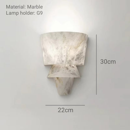 Modern Luxury Spanish Marble Wall Lamp, Creative LED Wall Light for Bedroom, Living Room, Bathroom, Corridor, Villa