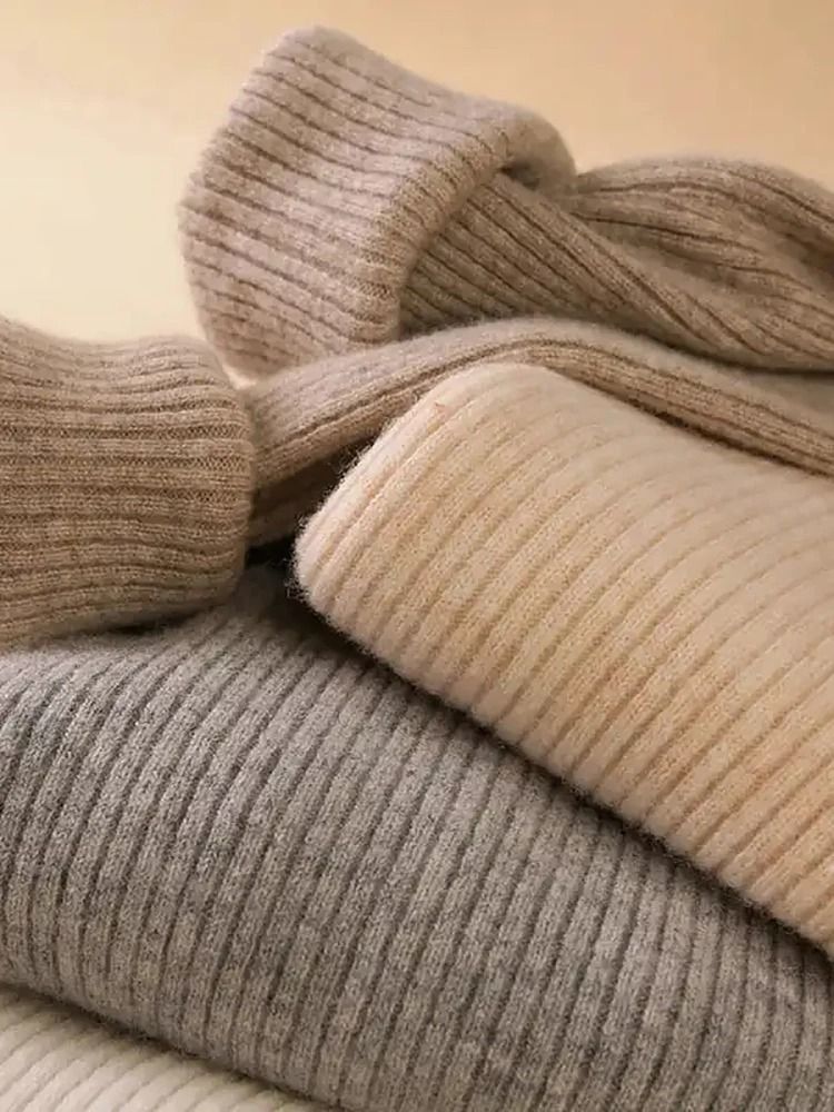 Women Fall Turtleneck Sweater Knitted Soft Pullover Cashmere Jumper 5