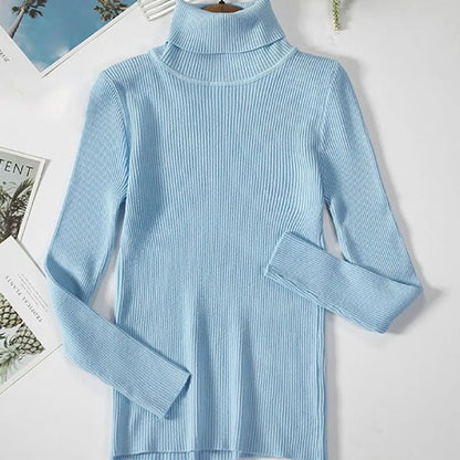Women Fall Turtleneck Sweater Knitted Soft Pullover Cashmere Jumper 6