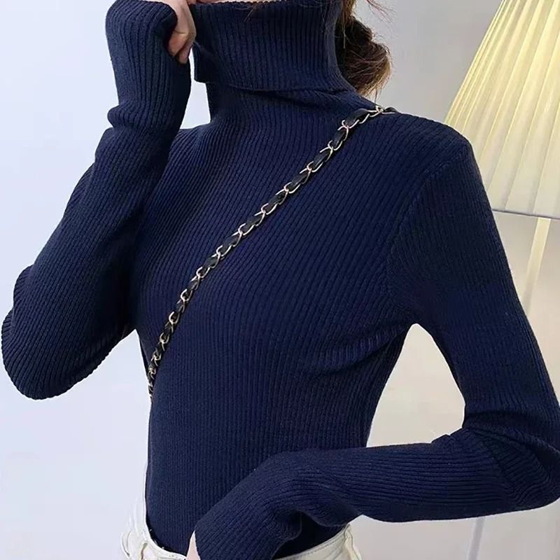 Women Fall Turtleneck Sweater Knitted Soft Pullover Cashmere Jumper 12