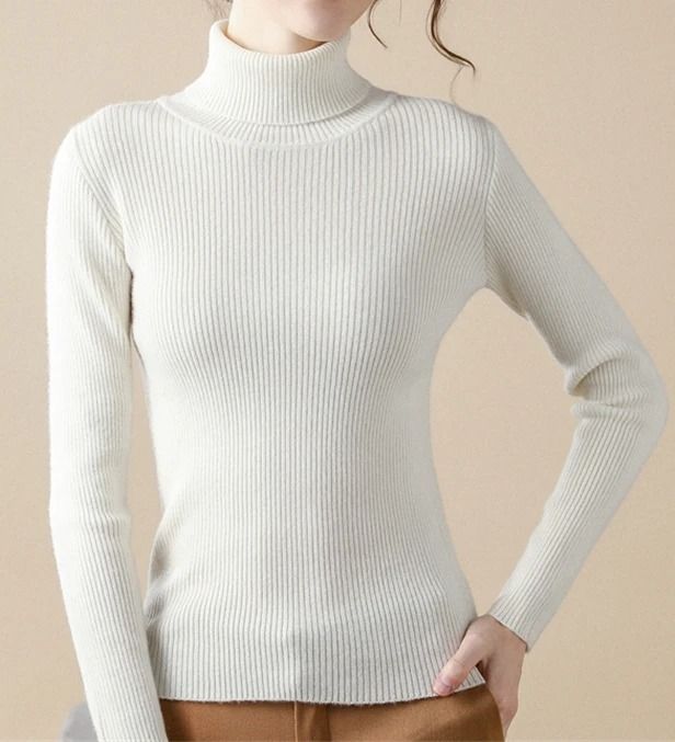 Women Fall Turtleneck Sweater Knitted Soft Pullover Cashmere Jumper 14