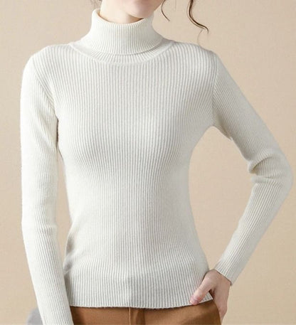 Women Fall Turtleneck Sweater Knitted Soft Pullover Cashmere Jumper 14
