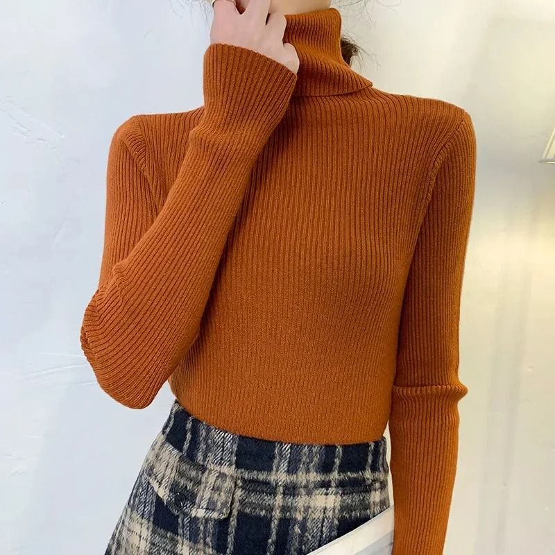 Women Fall Turtleneck Sweater Knitted Soft Pullover Cashmere Jumper 19