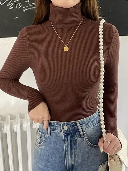 Women Fall Turtleneck Sweater Knitted Soft Pullover Cashmere Jumper 8