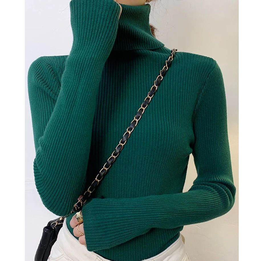 Women Fall Turtleneck Sweater Knitted Soft Pullover Cashmere Jumper 20