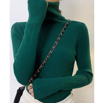 Women Fall Turtleneck Sweater Knitted Soft Pullover Cashmere Jumper 20