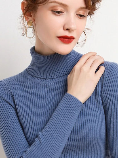 Women Fall Turtleneck Sweater Knitted Soft Pullover Cashmere Jumper 21