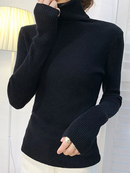 Women Fall Turtleneck Sweater Knitted Soft Pullover Cashmere Jumper 24