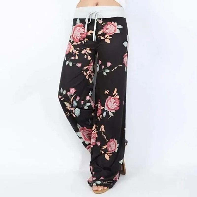 Women Casual Wide Leg Yoga Pants With Drawstring And Stretch Fit 3